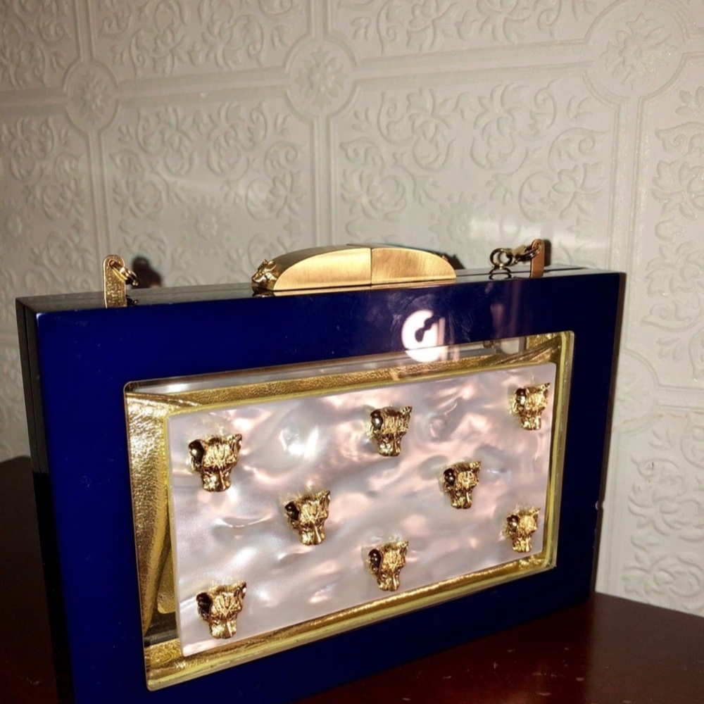 Thale Blanc Anjelica Plexiglass Design Clutch